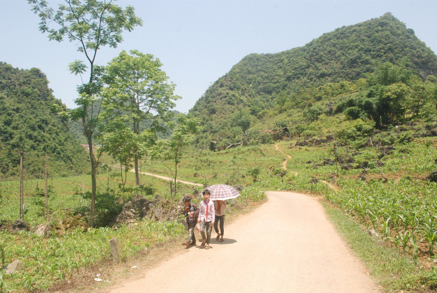 Đường về xã Hồng Sỹ (Hà Quảng) được nhựa hóa, tạo điều kiện thuận lợi cho người dân đi lại, phát triển sản xuất.